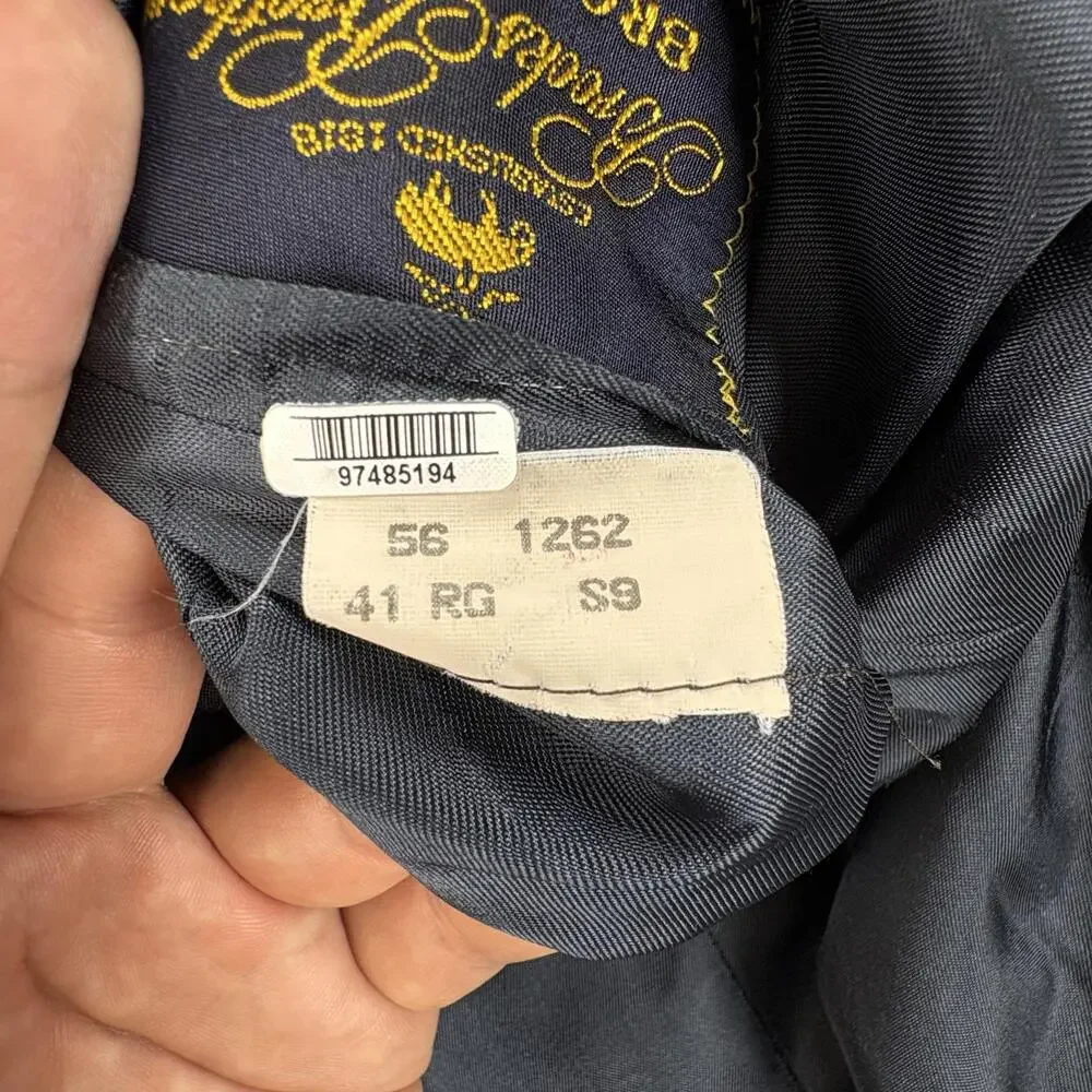 Vintage Brooks Brothers Brooksease Sport Coat Blazer Mens 41R Navy Blue Wool USA